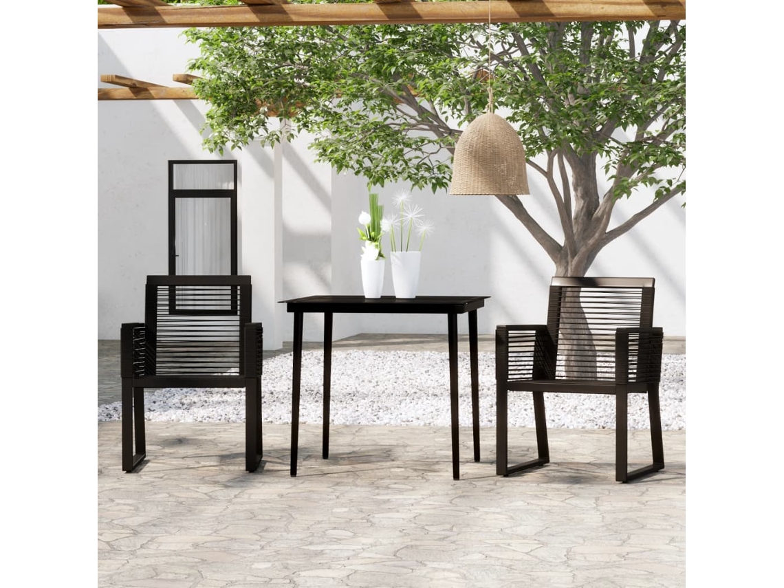 Juego de comedor de jardín de 3 piezas DKD Home Decor en negro