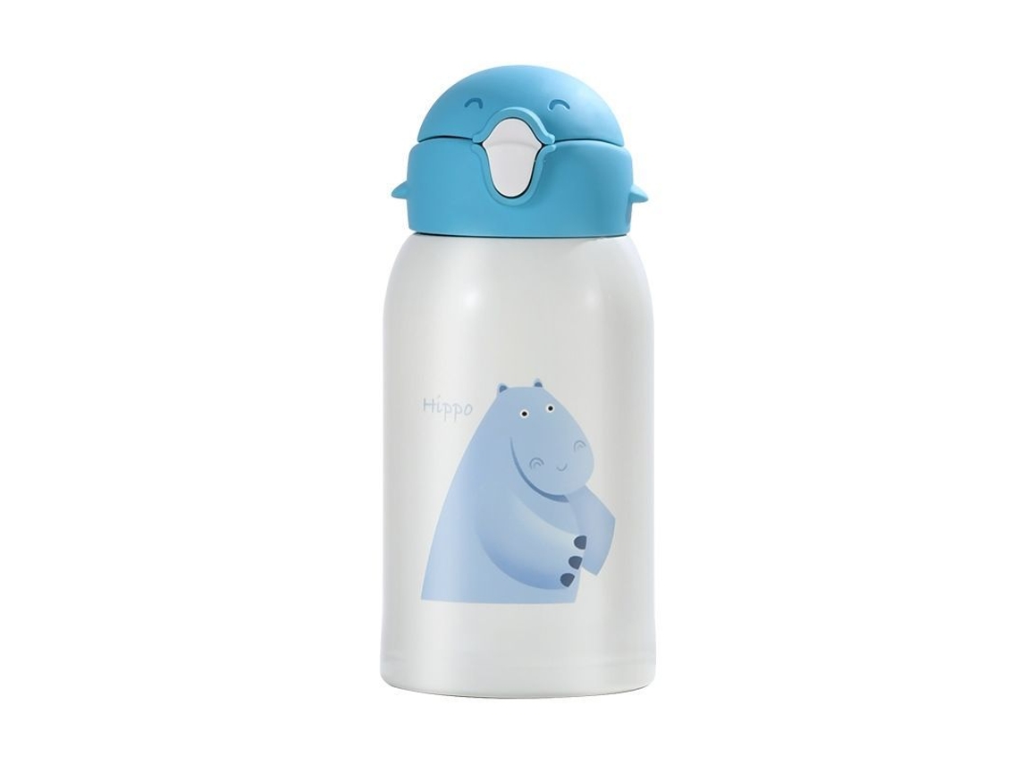 Botella Térmica Infantil De Acero Inoxidable, 550 Ml/18,5 Oz, Con Pajita, Color Azul.