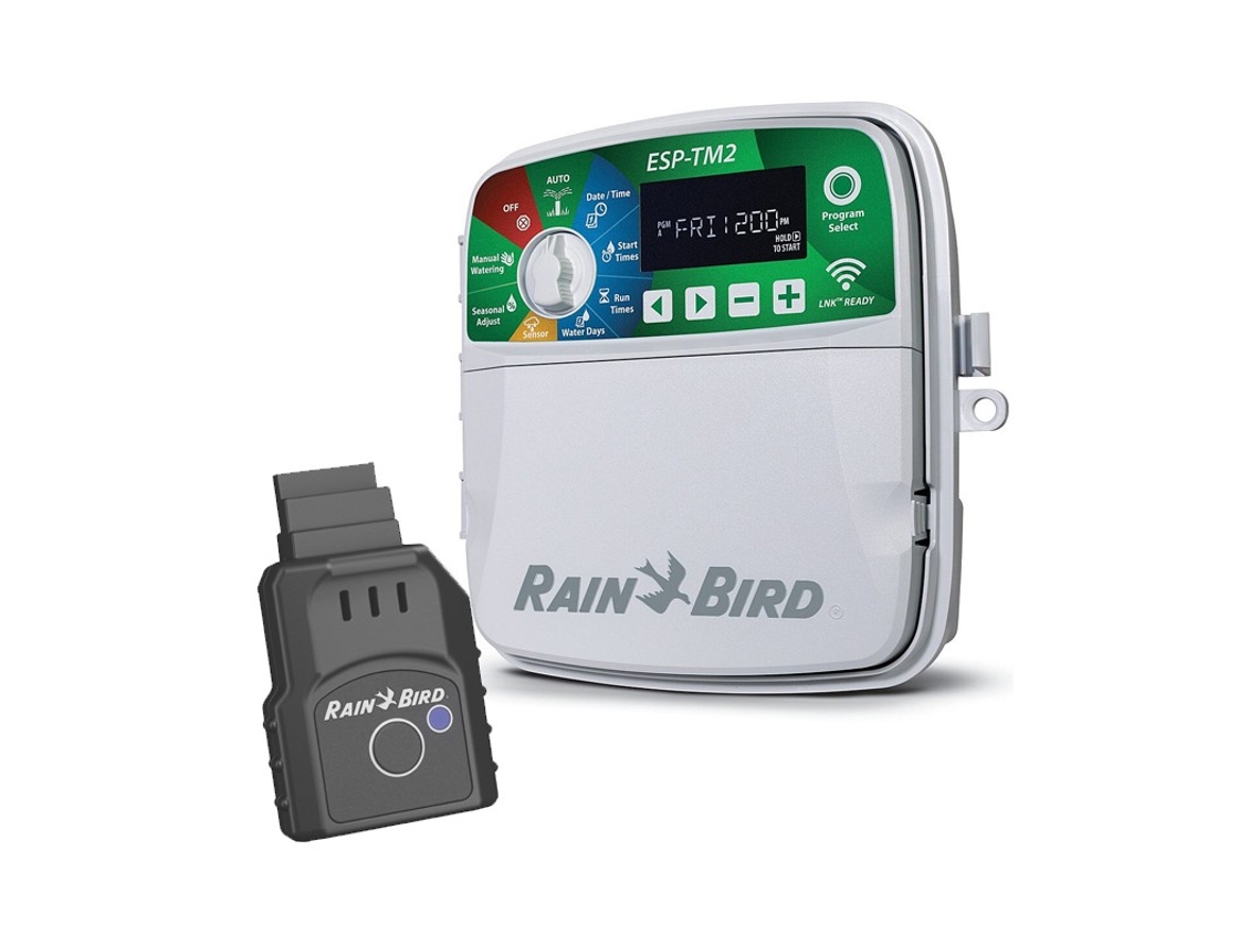 Programador riego automático ESP-TM2 8 zonas interior Rain Bird Módulo Wifi Lnk SUINGA