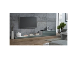 Mueble de TV CAMA MEBLE LIFE BI/SZ Blanco Gris Laminado Madera MDF Aglomerado 300x35x42 cm