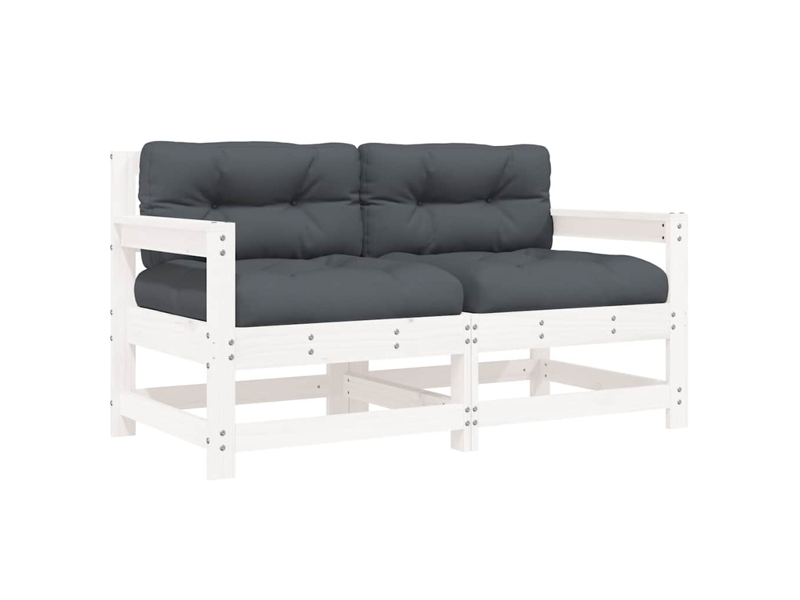 Maison Exclusive - Sillones De Jardín Con Cojines 2 Uds Madera Maciza Pino Blanco
