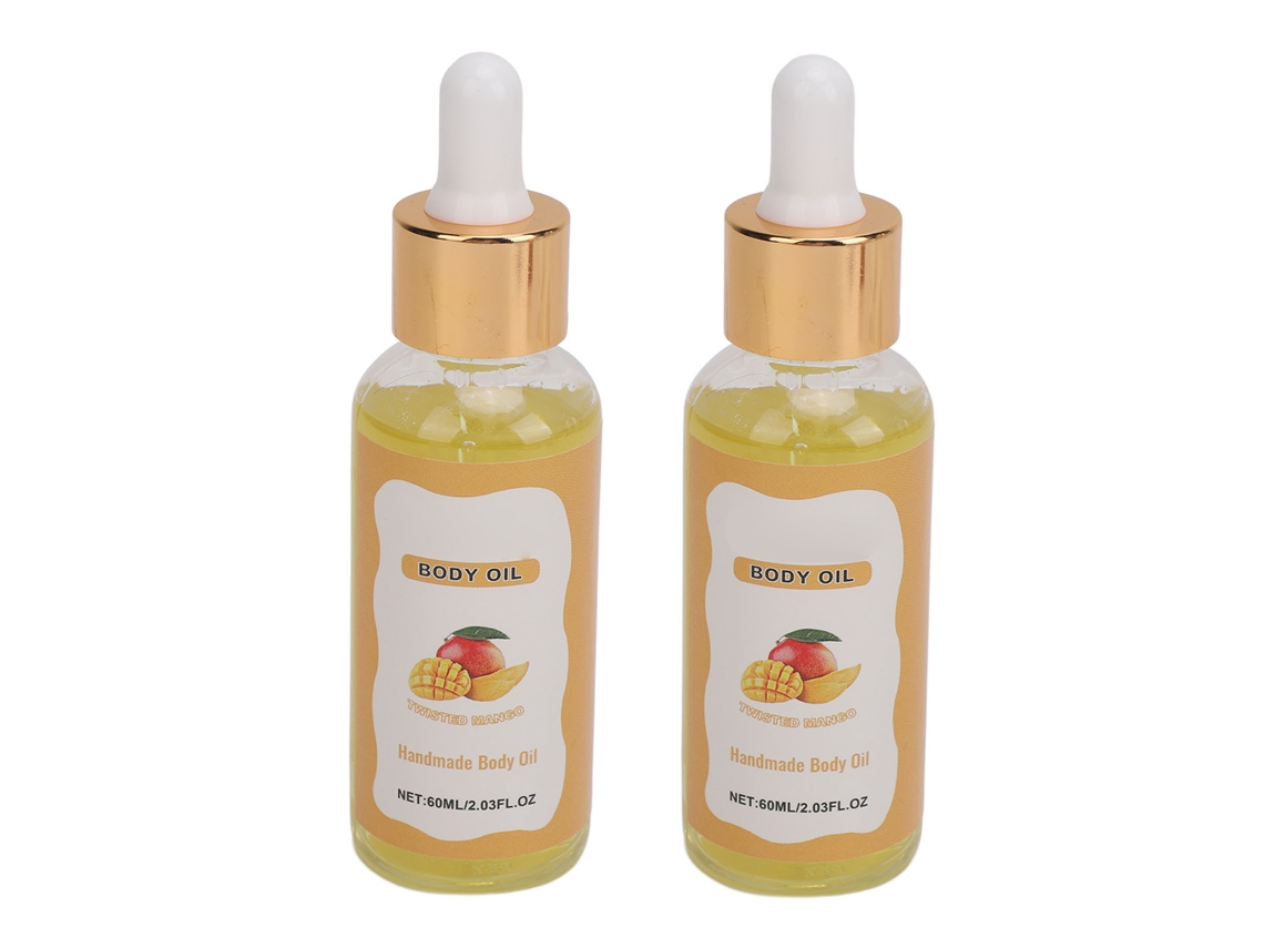 2 frascos de 60 ml de aceite para masaje corporal, hidratante, nutritivo y relajante para piel seca.
