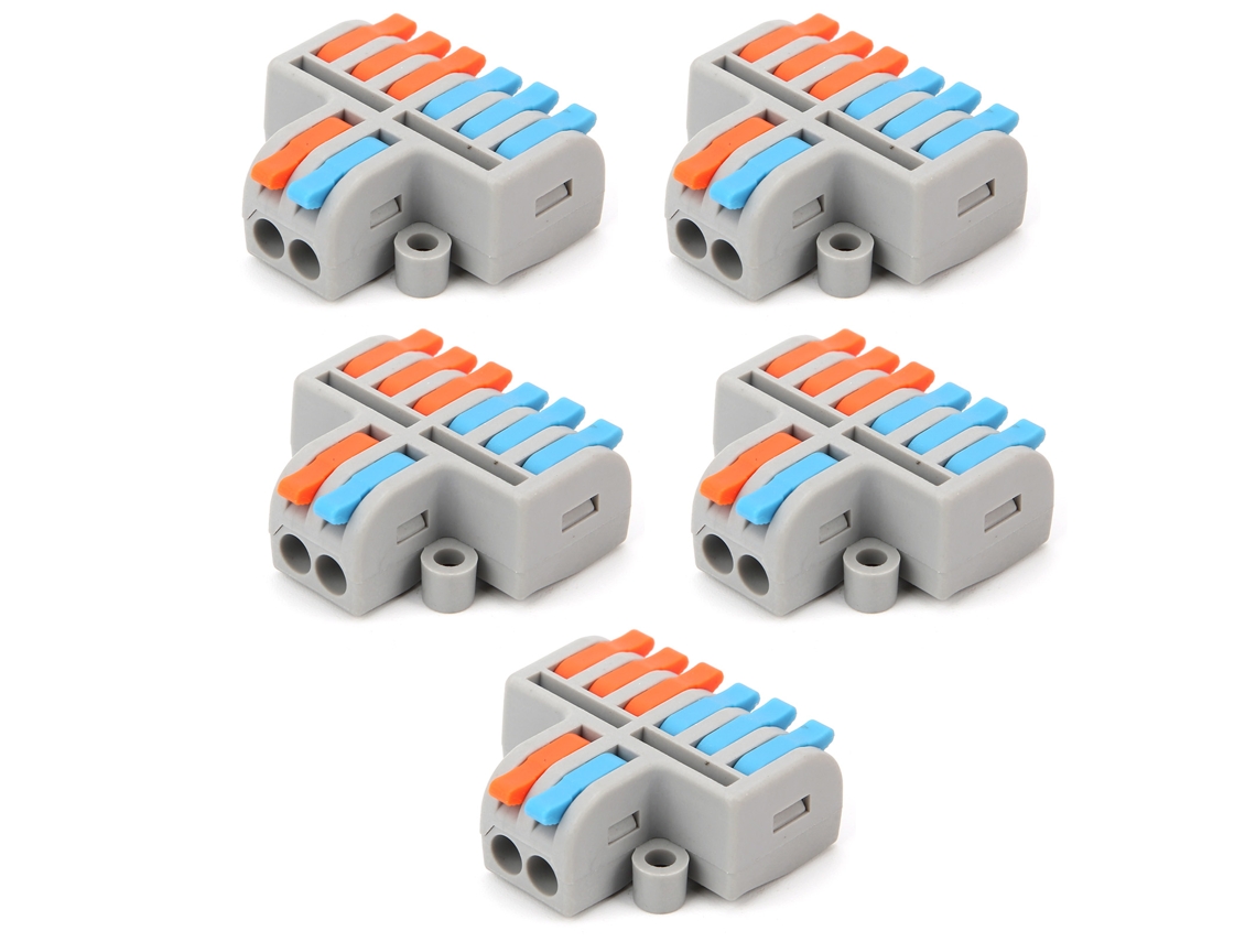 2026as-5 Piezas Conector De Tuerca De Palanca Compacto Para Cable Duro/suave 250v/4kv 32a Empalme Rápido