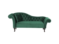Chaise longue izquierdo BELIANI Lattes de Terciopelo Verde 188x59x87