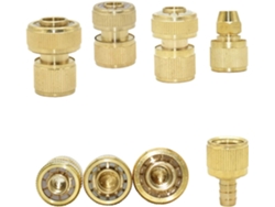 Juego De 5 Adaptadores Latón Para Mangueras Jardín 16 Mm Latón