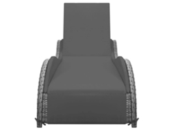 Tumbona | Tumbona De Exterior | Silla Con Cojín Ratán Sintético Gris Antracita Wsd875596