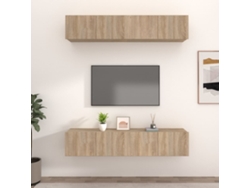 Estantería/Muebles de TV 4 piezas 80x30x30 cm Madera de Roble Sonoma