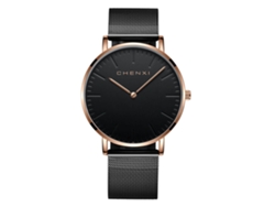Reloj De Pareja Para Hombre, Rosa Y Negro, De Cuarzo, Resistente Al Agua, Con Correa De Malla.