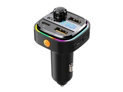 Adaptador Bluetooth para coche con MP3, transmisor FM, carga USB y función multifuncional.