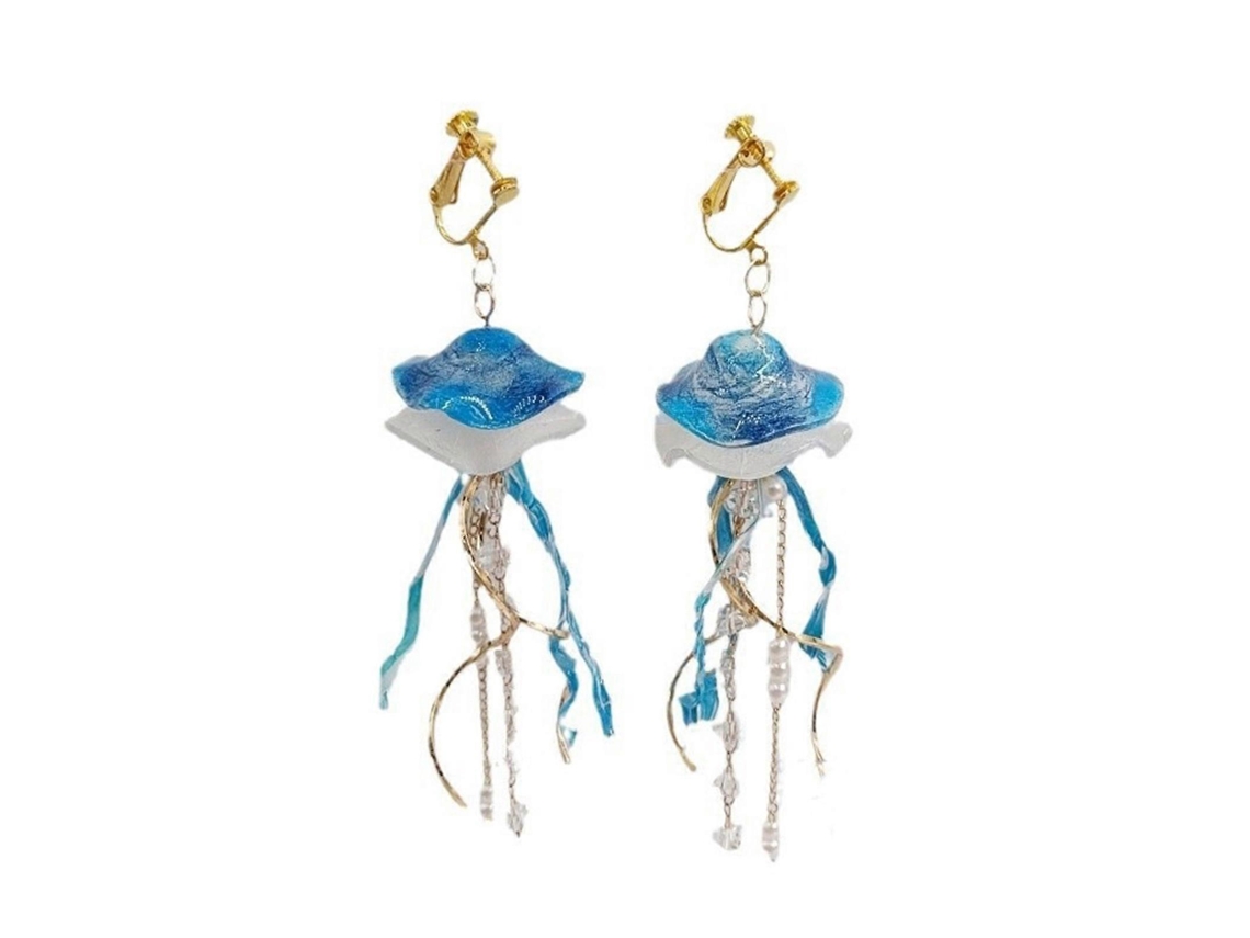 Pendientes de medusa azul a la moda, accesorios para amantes de la naturaleza, cómodos y prácticos para el día a día. Rosewell