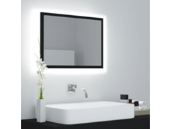 Espejo de baño con LED 60x8,5x37 cm Acrílico Negro Lovely Home