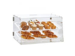 Vitrina Acrílica para Dulces y Pasteles con 2 Pisos, Bandejas de 510x350x35 Mm, Puerta Trasera Tekmaquinas