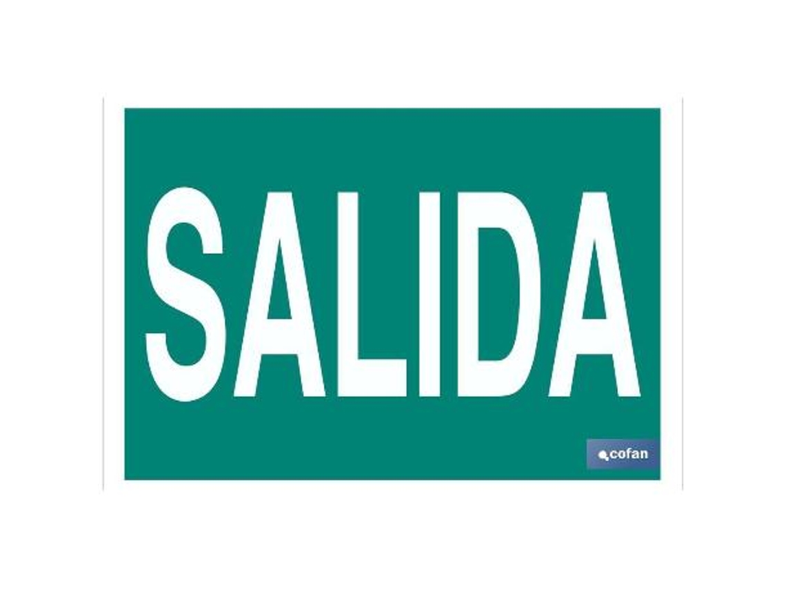 Señal luminiscente 210x148mm. señal salida