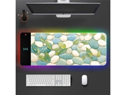 Alfombrilla Para Ratón Gaming Con Luz Led Rgb, Carga Inalámbrica De 15 W, Alfombrilla De Escritorio De 800x300x3 Mm Con 17 Modos De Iluminación Digitallab