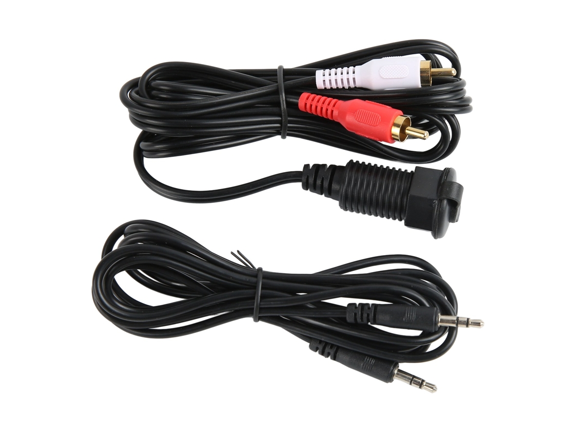 Cable auxiliar de 3,5 mm para montaje en panel (2 m/6,56 pies) a cable de montaje empotrado de 3 RCA para coche, barco y motocicleta.