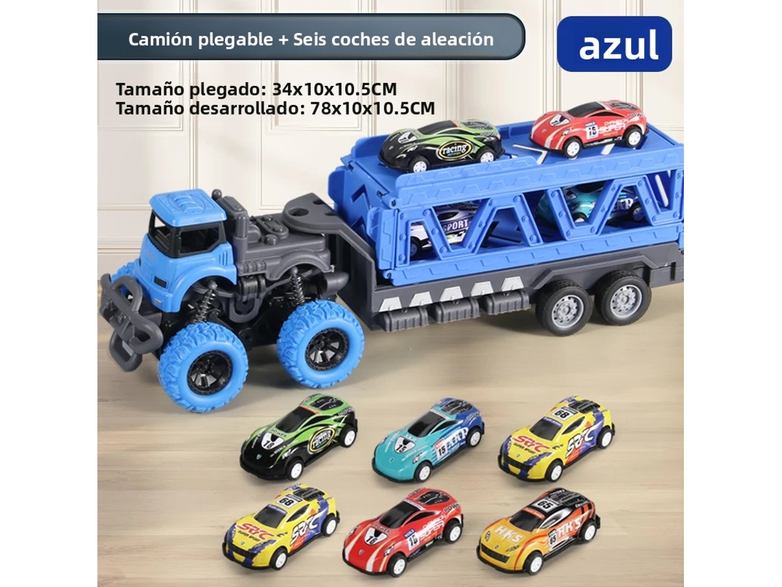 Camión de juguete grande con contenedor, plegable y transformable MDUG (azul)