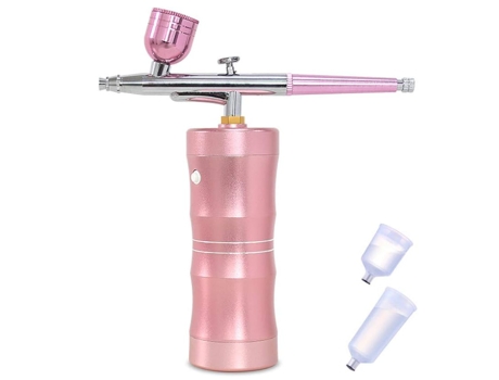 Kit de Aerógrafo Portátil CHRONUS BSY-1115 con Mini Compresor de Aire Rosa