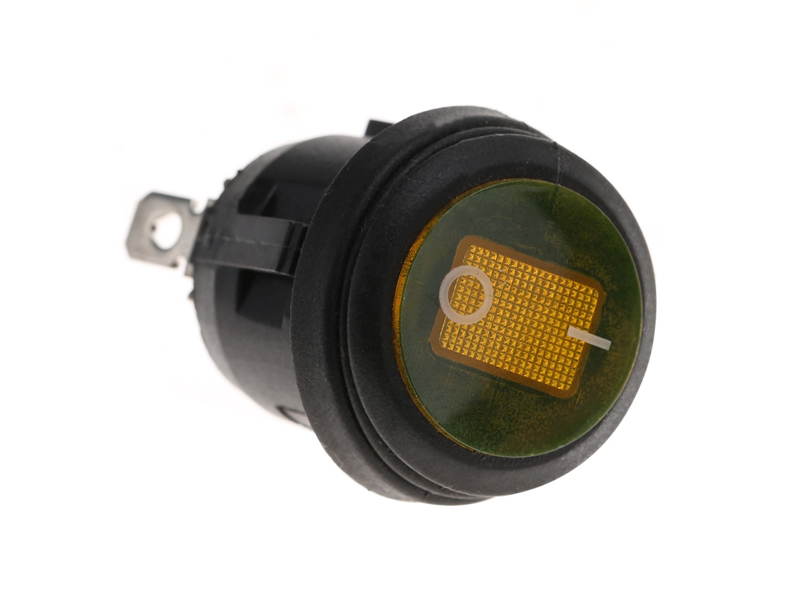 10 Interruptores Basculantes Redondos Impermeables Con Led, 12 V Cc, 3 Pines, 20 Mm, Color Amarillo.