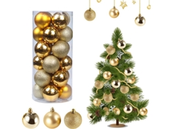 Adornos Navideños, 24 Adornos Para Árbol De Navidad, Plástico Irrompible (dorado)