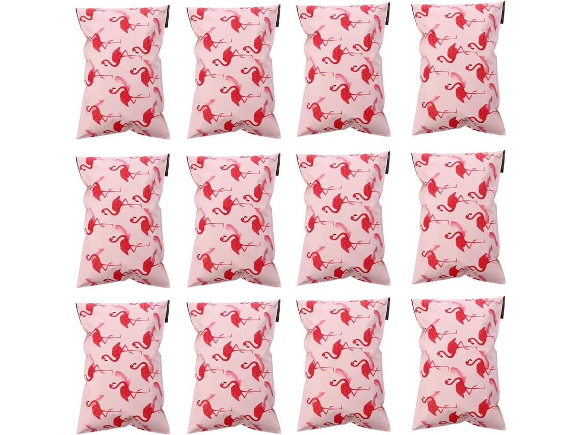 Paquetes De Envío Con Estampado De Flamencos (50 Unidades), 16 X 27 Cm, Impermeables Y Autoadhesivos.