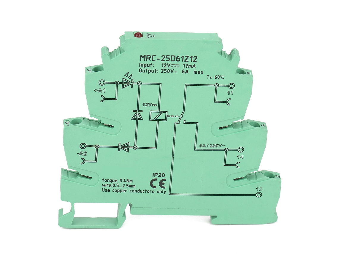 Omni-módulo De Relé Electromagnético Plc Ultra Delgado 12vdc 6a 1no 1nc Mrc-25d61z12