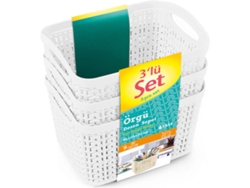 Kit 7H HOUSE 3 Cestas Rectangulares Azul 1,5 Litros