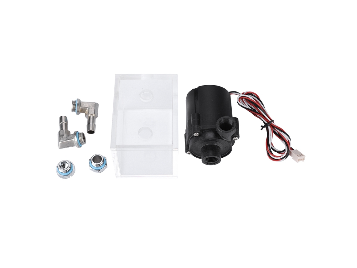 Kit De Refrigeración De Agua Para Computadora Diy: Depósito, Bomba, Tanque Con Codo De 90°