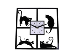 Relógio Infantil Silent Wall Clock Silent Square Cat Crianças Relógio Digital Relógio De Parede