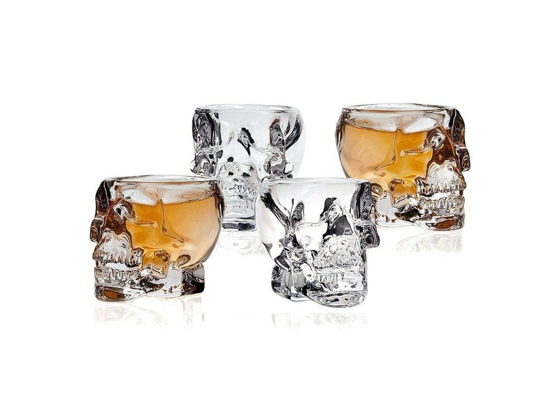 2026da-vasos De Calavera 3d Linjou Cristal 80ml 4 Piezas Halloween Regalo Decoración