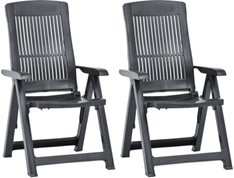 Conjunto 2 Silla de exterior VIDAXL Antracita Plástico (60x61x109 cm)
