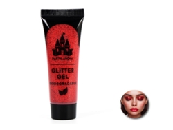 Gel Glitter Biodegradable rojo de 3x8 cm