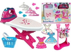 Juego de planchado rosa con perchas para tabla de planchar B.active