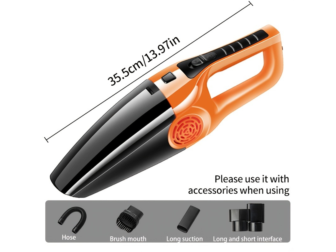 Aspiradora de Coche L0320 Naranja Siurn (12 V Autonomía 15 Min)