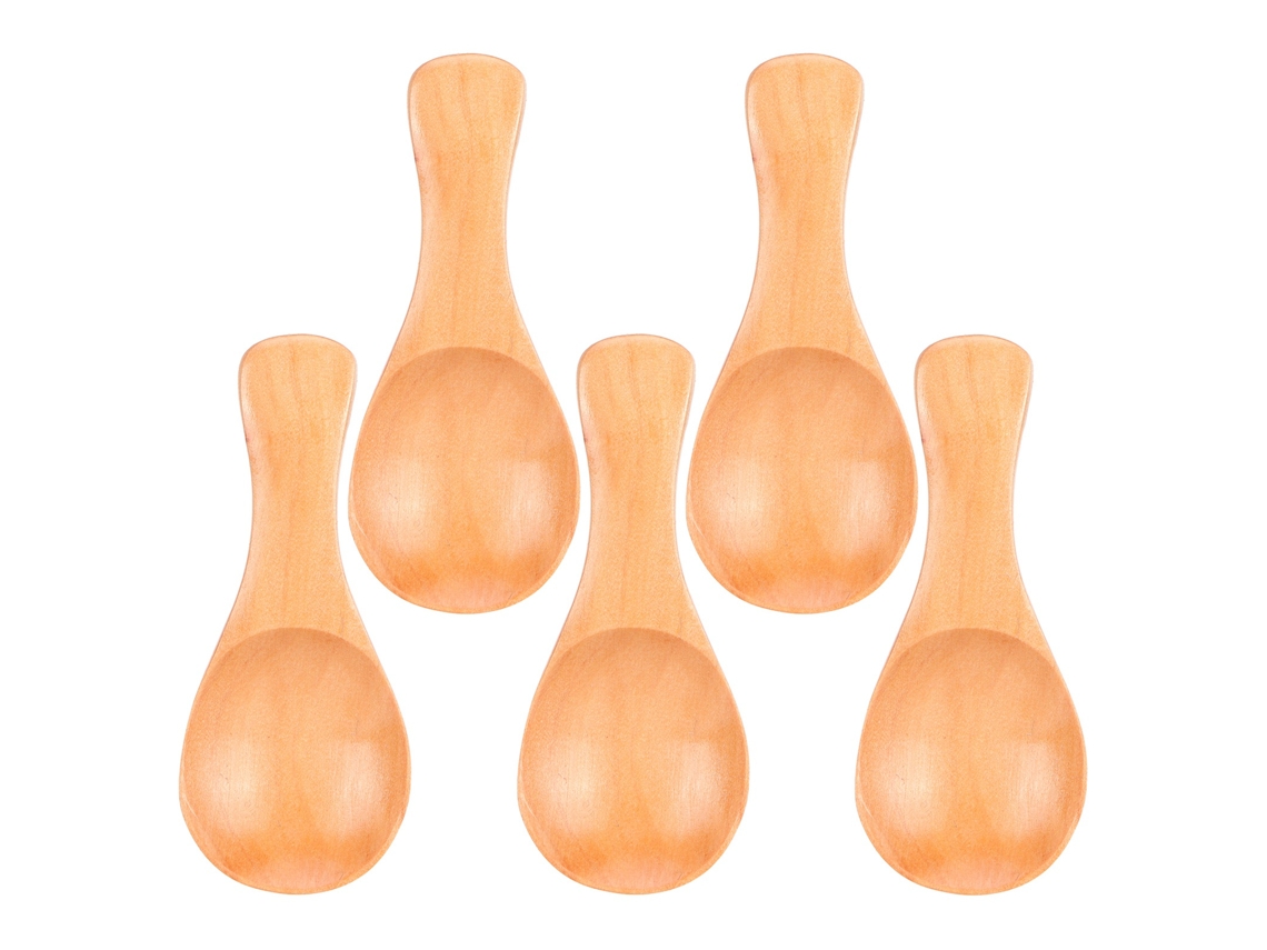 5 Cucharas Pequeñas De Madera Para Helado, Especias, Azúcar, Café Y Té - Utensilio De Cocina