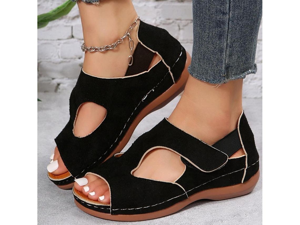 2026-sandalias Mujer Verano 2023 Sandalias Con Tacón Elegante Zapatos Cómodos Para Mujer Olu 43 Negro