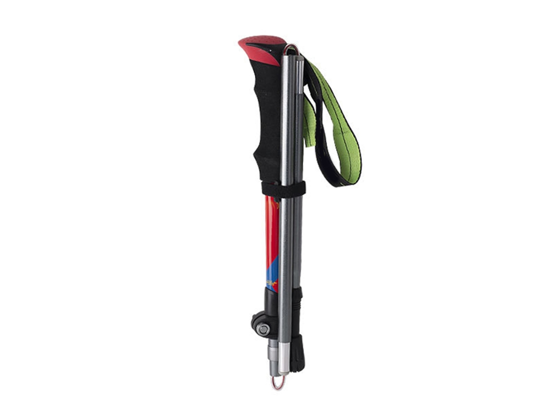 Bastón de trekking telescópico ligero de aluminio, rojo, 155-165 cm