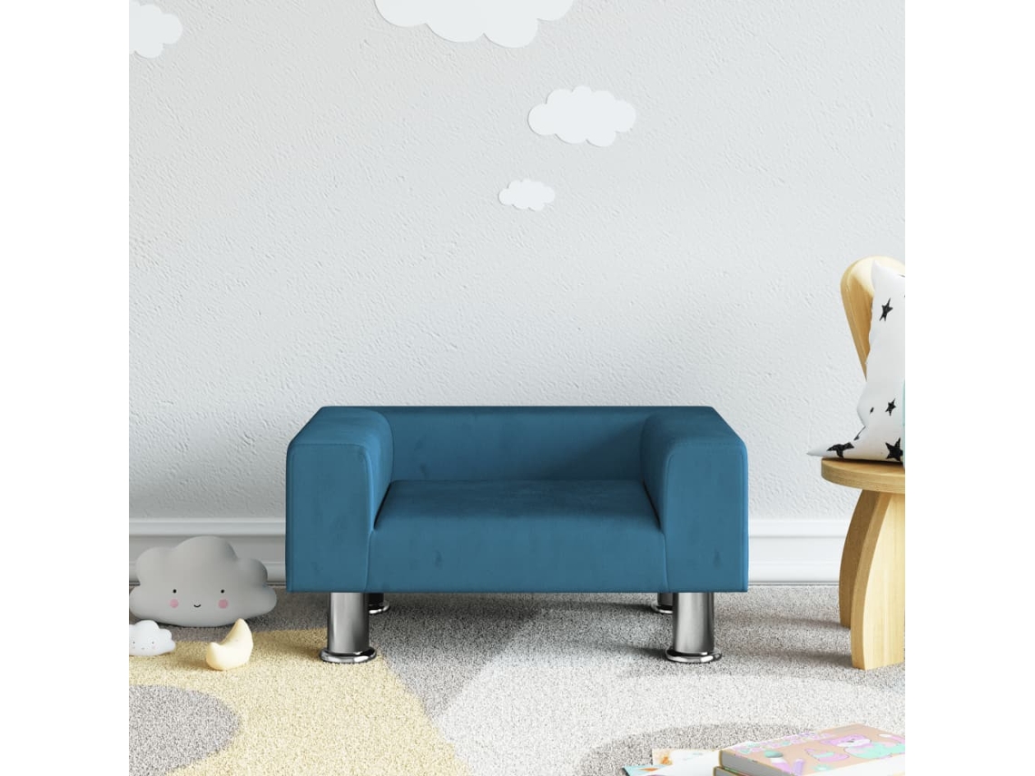 Sofá Para Niños | Sofá Infantil De Terciopelo Azul 50x40x26,5 Cm Wsd356800
