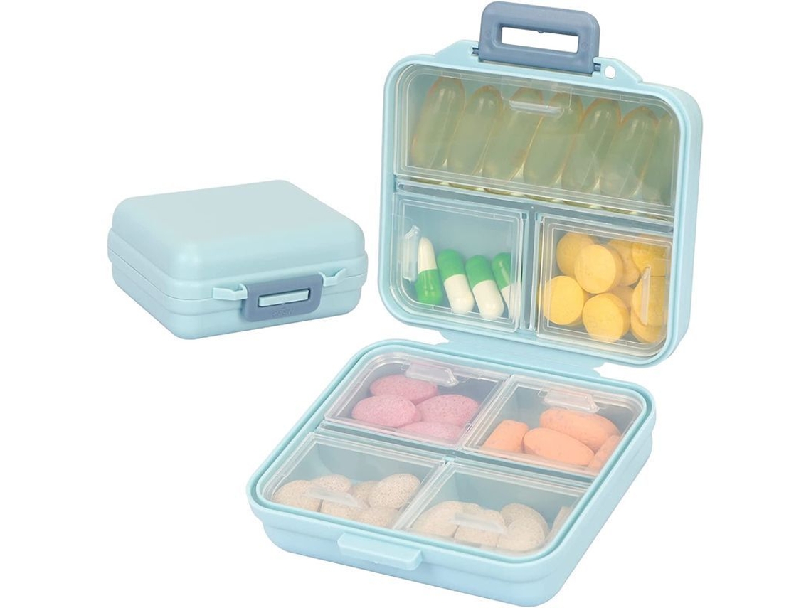 Botiquín Portátil Con 7 Compartimentos Para Viajes, Recipiente Para Vitaminas Diarias, Ideal Para El Bolso Y El Bolsillo.