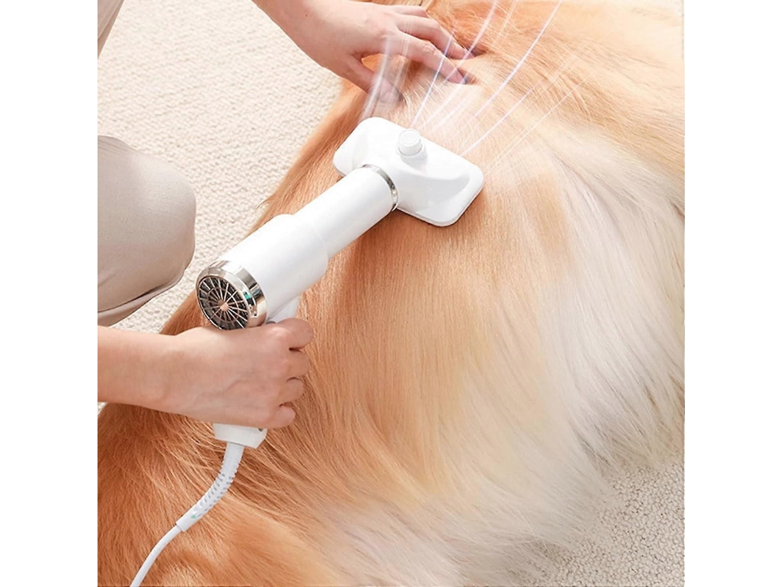 Secador de pelo para mascotas, nuevo secador 2 en 1 con cepillo aplicador, portátil y silencioso, ideal para perros y gatos.