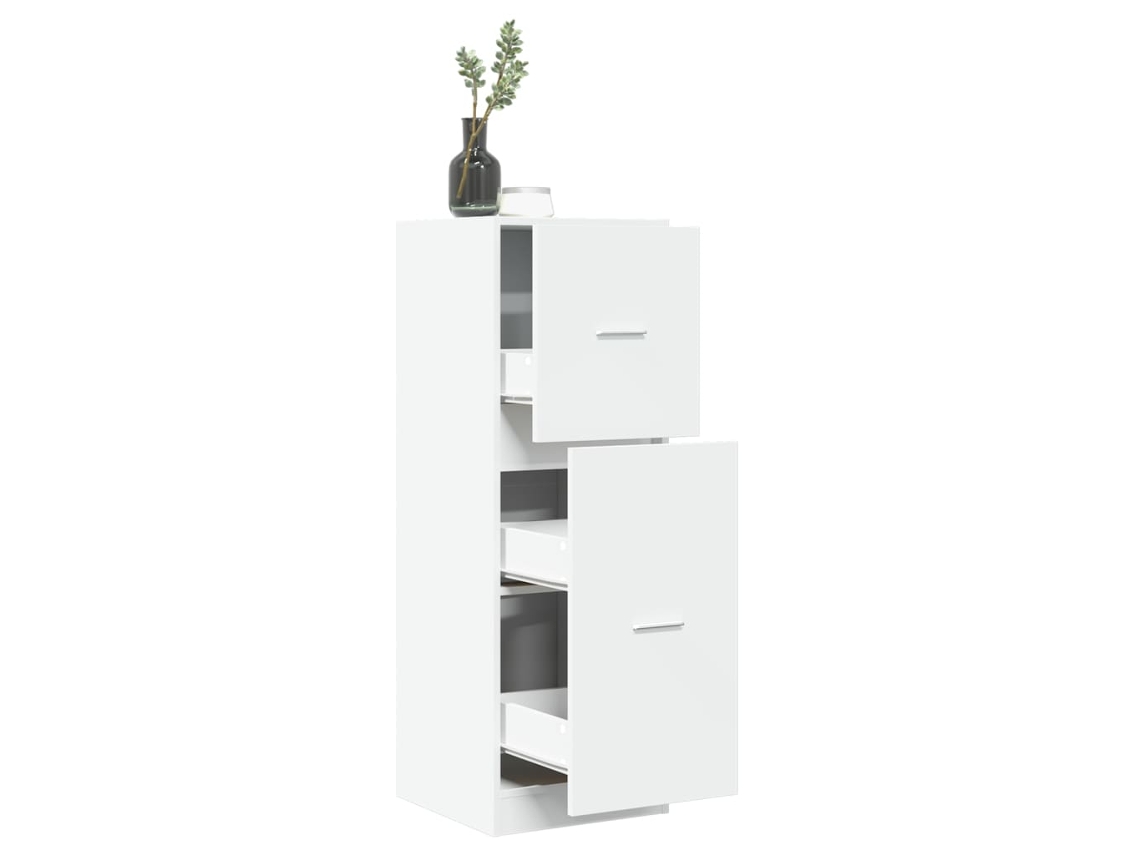 Armario Botiquín Madera De Ingeniería Blanco 40x41x118 Cm