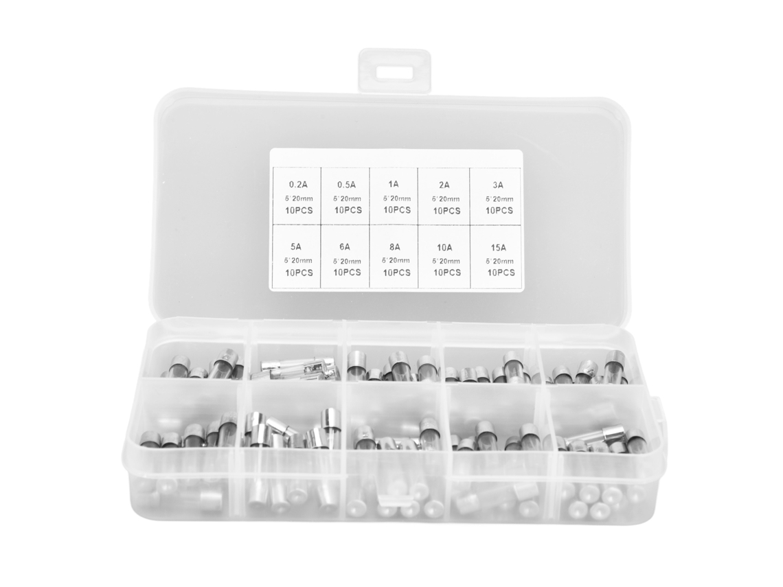 2026-kit De 100 Fusibles De Vidrio Blow Fast 0.2a-20a Para Protección