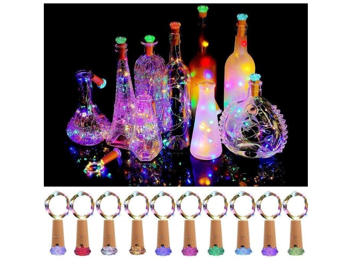 2026-luces De Cadena De Cobre Led Con Tapón De Botella, Luz Cálida Blanca Fría, 20led 2m, Impermeable Ip65 Multi Colour