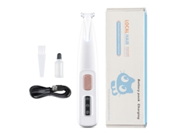 Recortadora de pelo digital (blanca) para perros y gatos, modelo recargable con LED.