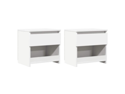 Conjunto de 2 mesitas de noche MAISON EXCLUSIVE en derivados de madera blanca (40x30x39 cm)