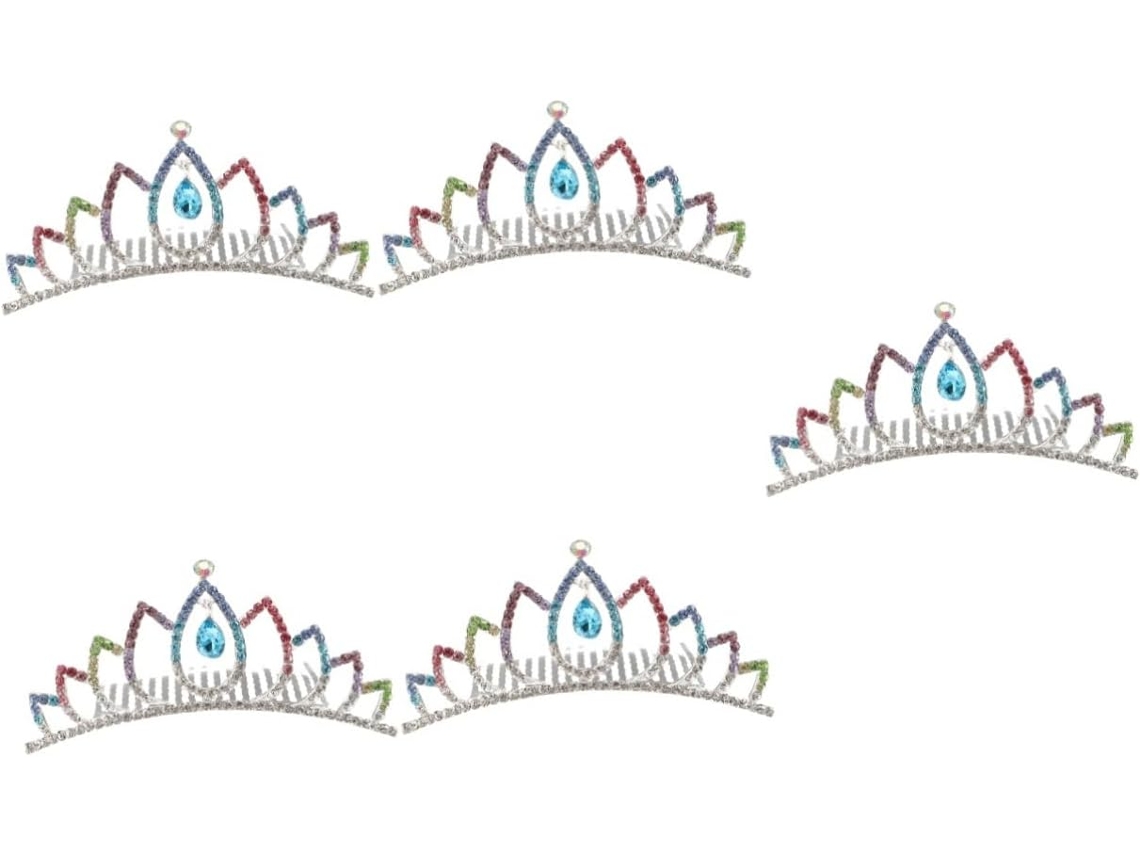 Conjunto De Corona De Boda Elegante De 5 Piezas Con Diamantes De Imitación Para La Novia, Tiara Para Celebraciones Y