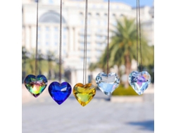Conjunto de 5 colgantes de cristal en forma de corazón para colgar en la ventana, con un diseño que crea un arcoíris.
