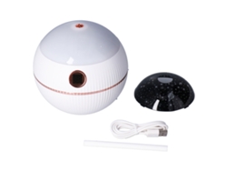 Humidificador Esférico De 550 Ml Con Proyección De Estrellas, Usb Portátil, Blanco