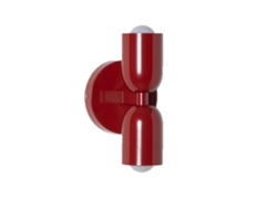 Aplique Moderno Doble E27 Con Pantallas Rojas, Base Roja, Luz Superior E Inferior Para Dormitorio