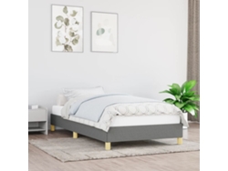 Estructura De Cama Sin Colchón Tela Gris Oscuro 90x200 Cm