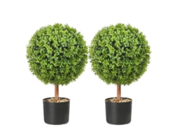 Set de Decoración de Jardín con Bolas de Boj, Plantas y Esferas de Topiario Artificial Tekmaquinas